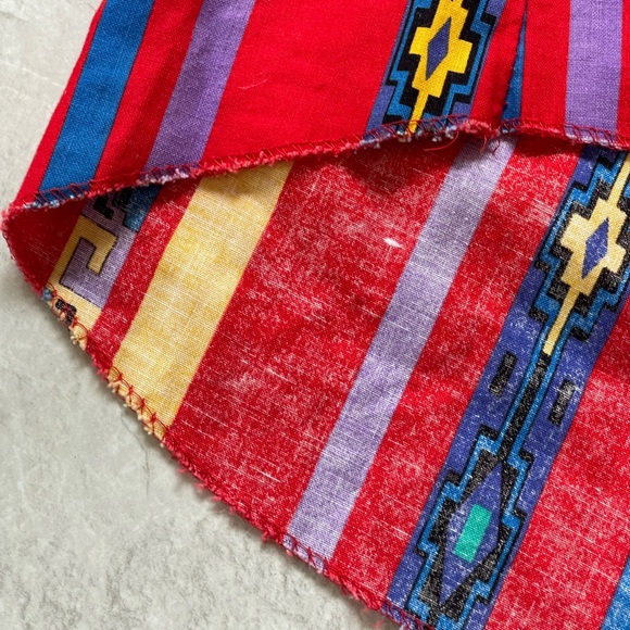 VINTAGE 90s WRANGLER SHIRT MENS 18-36 BUTTON UP AZTEC RED YELLOW BLUE WESTERN - Picture 12 of 15